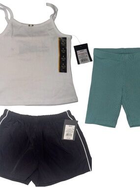 Girls Athletic Outfit Lot Size S (6/7) Shorts & Tank Summer Activewear 3pc